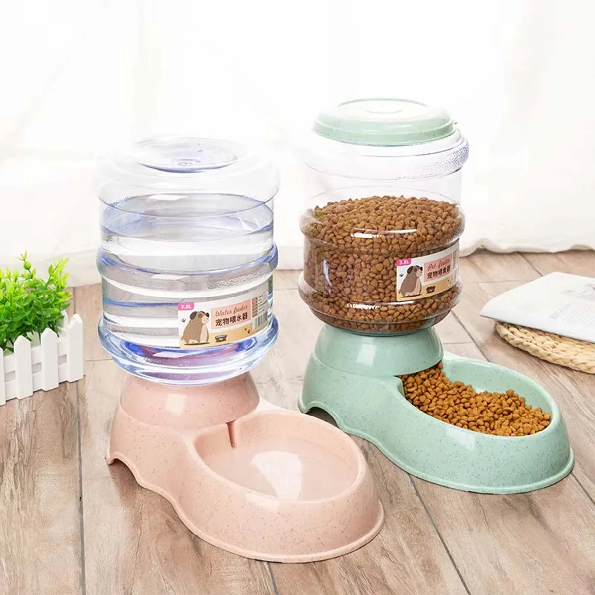 Automatic Pet Feeder 3.8L Large Capacity Pet Feeder and Water Dispenser Plastic Water Bottle Pet Supplies Bowl For Cats And Dogs - Daisan Mart