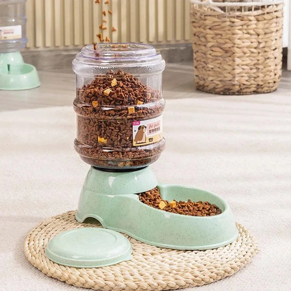 Automatic Pet Feeder 3.8L Large Capacity Pet Feeder and Water Dispenser Plastic Water Bottle Pet Supplies Bowl For Cats And Dogs - Daisan Mart