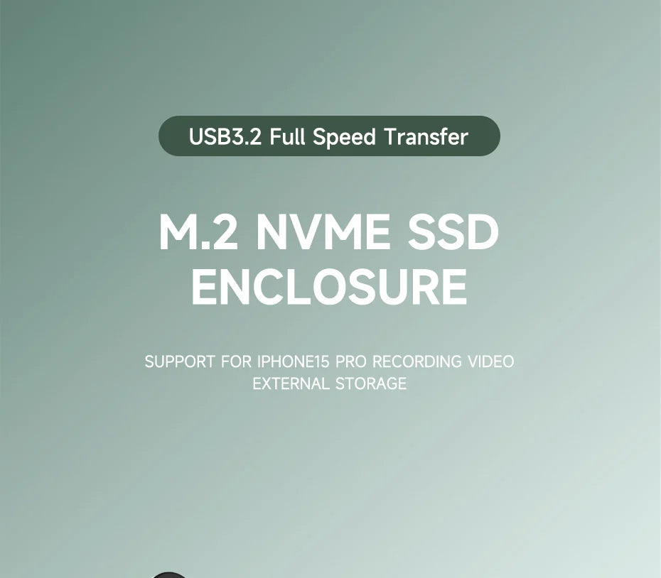 Hagibis 2230 M.2 NVMe SSD Enclosure USB 3.2 Gen 2 10Gbps to NVMe PCI-E M.2 SSD Case External SSD for Laptop iPhone 16 Pro iPad - Daisan Mart