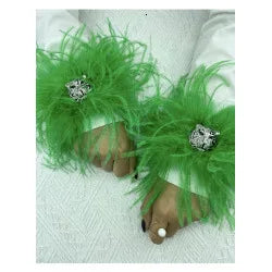 Natural Feather Sleeve Cuffs Gloves Party Cosplay Lace Wrist Cuffs Fur Sleeve Furry Accessories Carnival Stage Show Costume - Daisan Mart