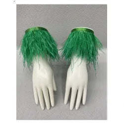 Natural Feather Sleeve Cuffs Gloves Party Cosplay Lace Wrist Cuffs Fur Sleeve Furry Accessories Carnival Stage Show Costume - Daisan Mart