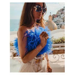 Natural Feather Sleeve Cuffs Gloves Party Cosplay Lace Wrist Cuffs Fur Sleeve Furry Accessories Carnival Stage Show Costume - Daisan Mart