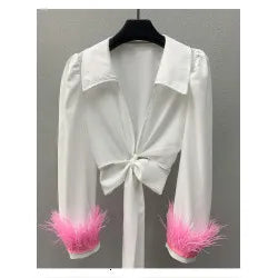 Natural Feather Sleeve Cuffs Gloves Party Cosplay Lace Wrist Cuffs Fur Sleeve Furry Accessories Carnival Stage Show Costume - Daisan Mart