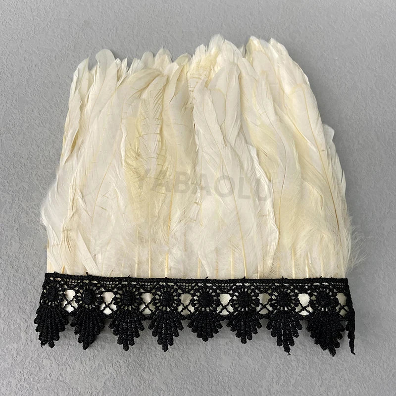 Natural Feather Sleeve Cuffs Gloves Party Cosplay Lace Wrist Cuffs Fur Sleeve Furry Accessories Carnival Stage Show Costume - Daisan Mart