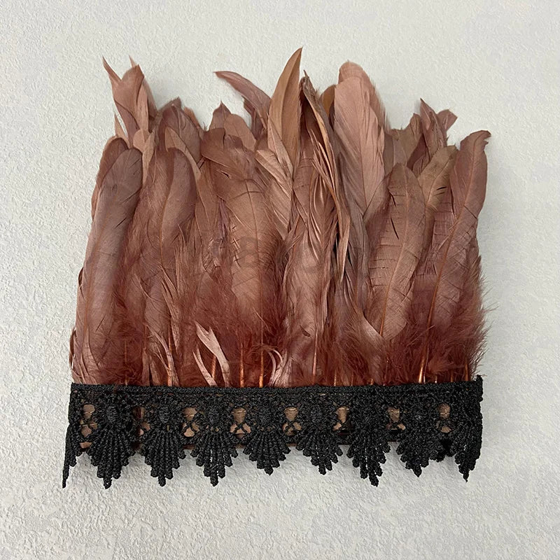 Natural Feather Sleeve Cuffs Gloves Party Cosplay Lace Wrist Cuffs Fur Sleeve Furry Accessories Carnival Stage Show Costume - Daisan Mart