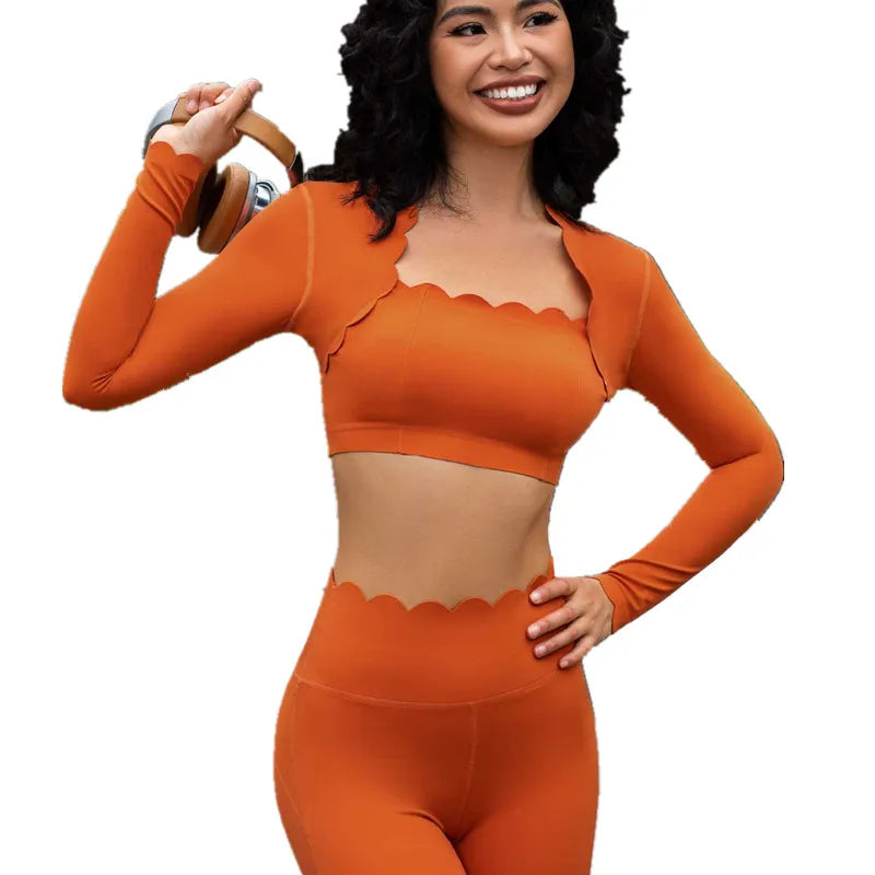 Áo Thể Thao Nữ Ôm Dáng Cổ Vuông Dài Tay Sexy Gym - Daisan Mart