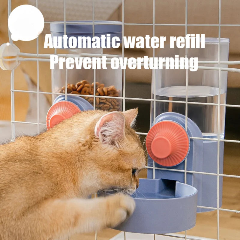 Automatic Pet Feeder Cage Hanging Bowl Water Bottle Food Container Dispenser For Puppy Cats Rabbit Birds Pet Feeding Product - Daisan Mart