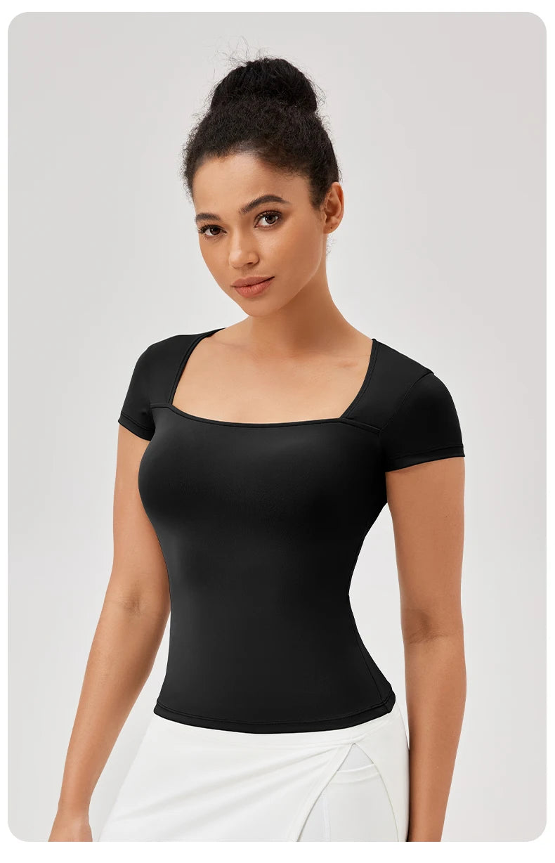 Áo Tập Yoga Nữ - Nhanh Khô, Ngắn Tay, Đa Năng - Daisan Mart