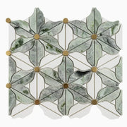 Gạch Mosaic Đá Tự Nhiên Hoa Văn Xanh Đá Cẩm Thạch