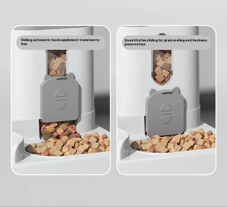 Automatic Dog Cat Feeder and Water Dispenser Gravity Food Feeder and Waterer Set with Pet Food Bowl Universal Pet Products - Daisan Mart