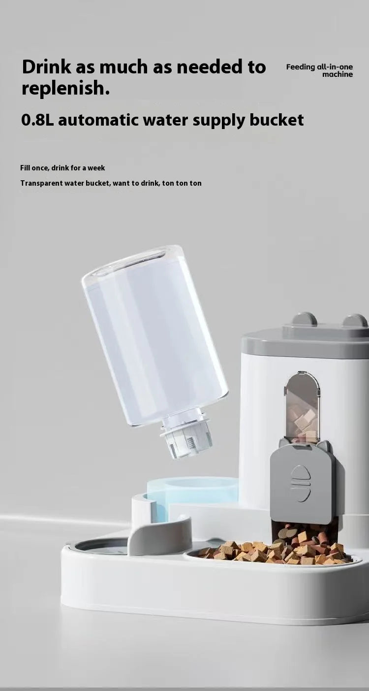 Automatic Dog Cat Feeder and Water Dispenser Gravity Food Feeder and Waterer Set with Pet Food Bowl Universal Pet Products - Daisan Mart