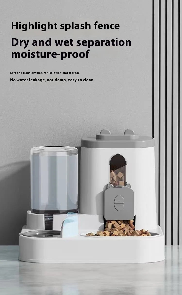 Automatic Dog Cat Feeder and Water Dispenser Gravity Food Feeder and Waterer Set with Pet Food Bowl Universal Pet Products - Daisan Mart