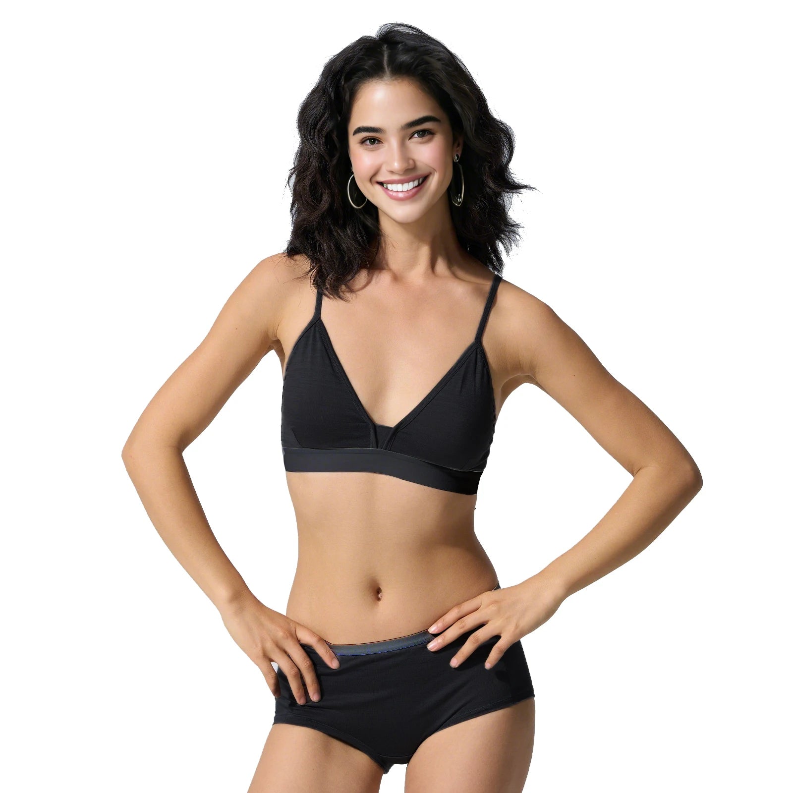 Outdoor Women's Merino Wool Small Bust Removable Breast Pad Bra Adjustable - Daisan Mart