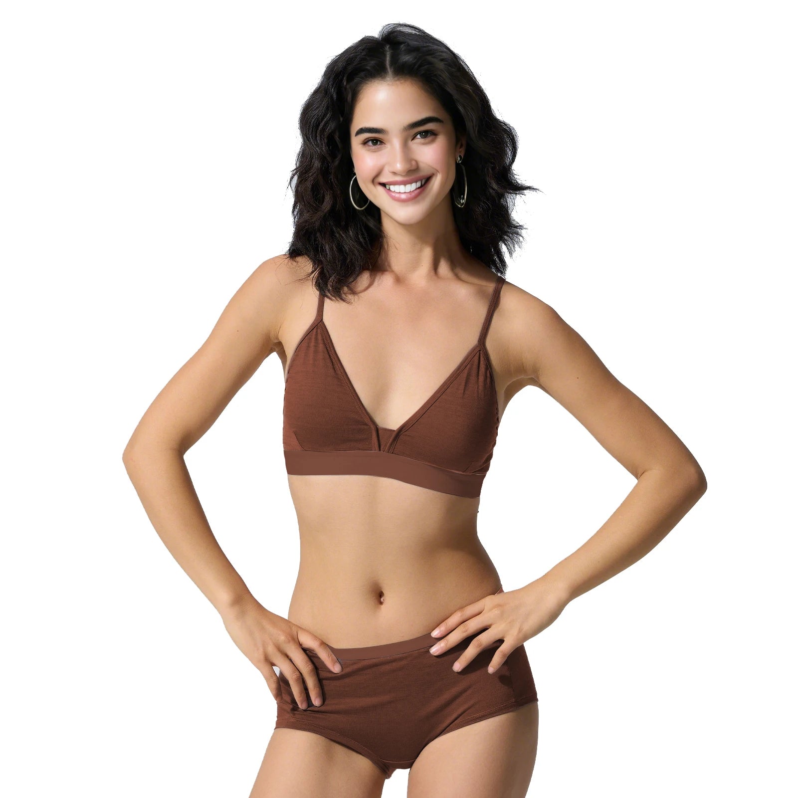Outdoor Women's Merino Wool Small Bust Removable Breast Pad Bra Adjustable - Daisan Mart