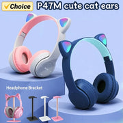 Wireless Bluetooth Cat Headphones Strong Bass For Kids &amp; Adults