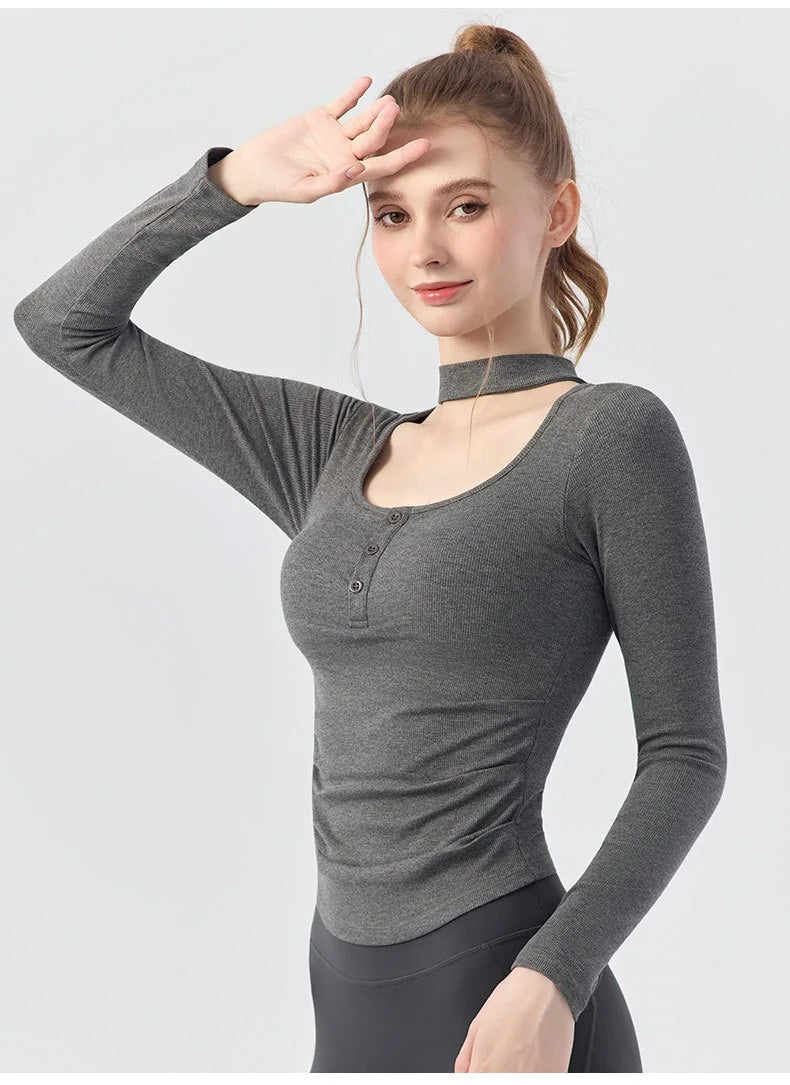 Áo Tập Gym Nữ Thoáng Khí Dài Tay Thoải Mái Yoga - Daisan Mart