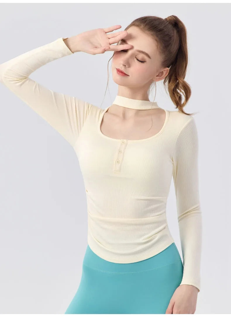 Áo Tập Gym Nữ Thoáng Khí Dài Tay Thoải Mái Yoga - Daisan Mart