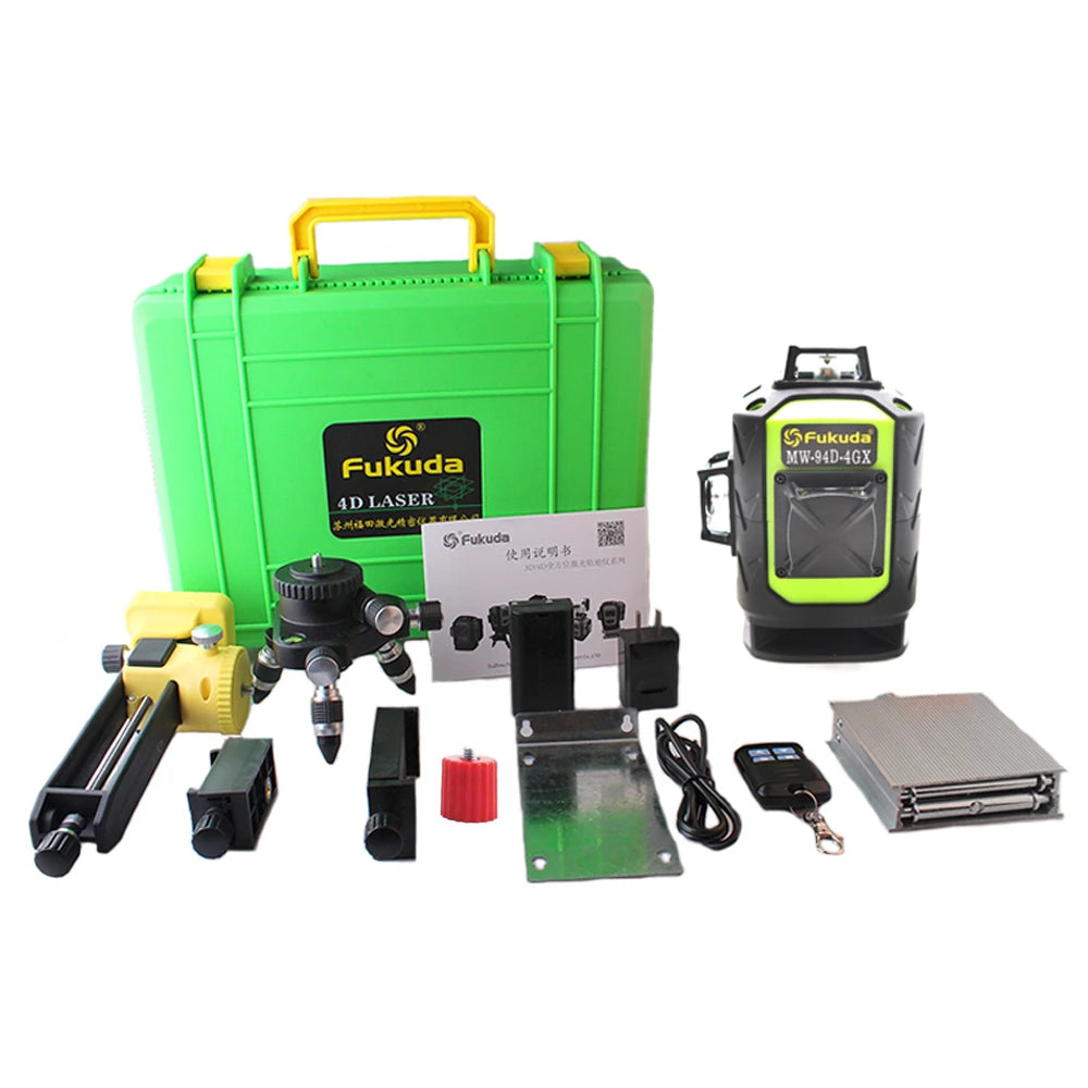 New Fukuda Professional 16 Line 4D Laser Level Japan Sharp Green 515NM Beam 360 Vertical And Horizontal Self-leveling Cross - Daisan Mart
