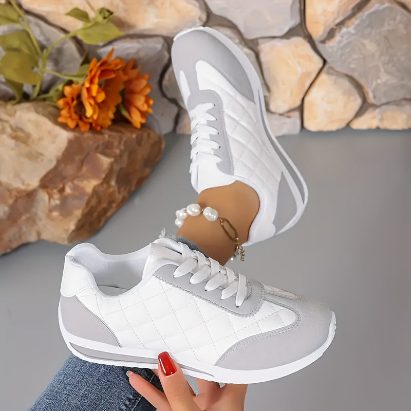 Giày Thể Thao Nữ Retro Êm Ái Trắng Xám - Daisan Mart