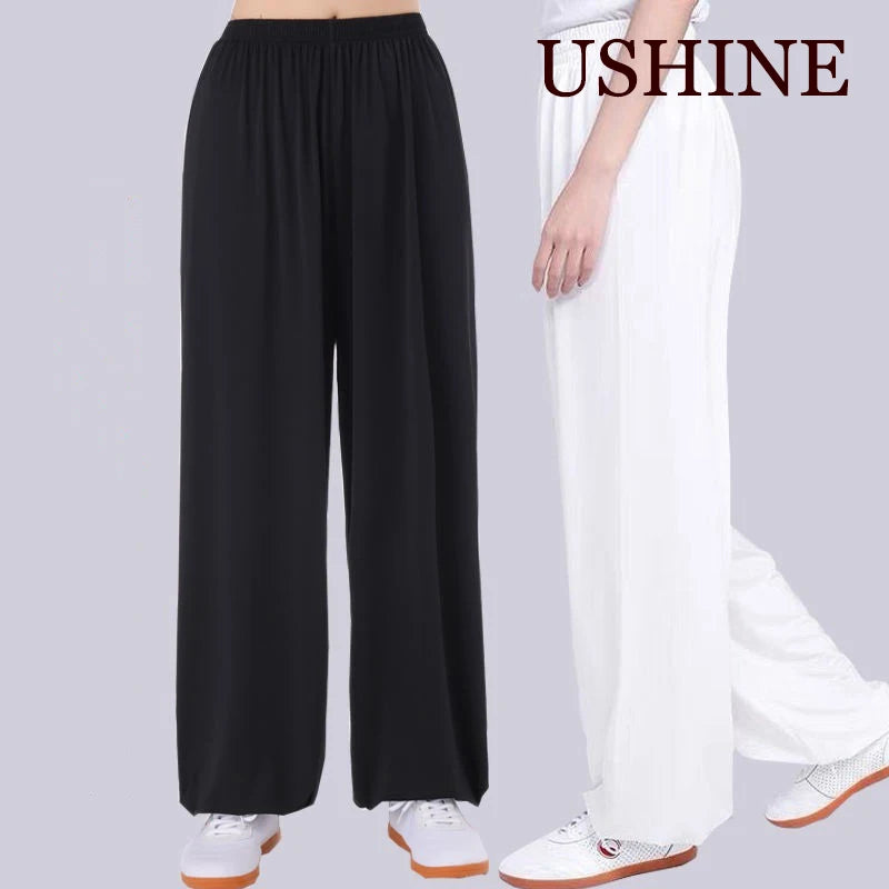 Unisex Summer Loose Workout Silk Tai Chi Pants