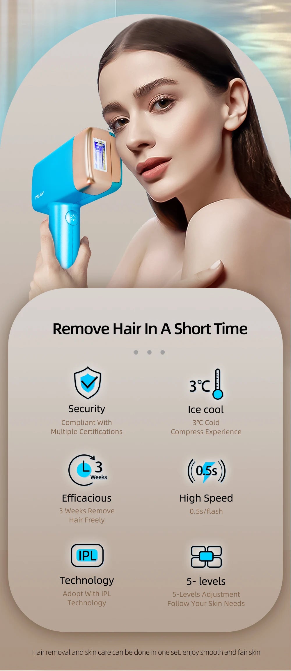 Máy triệt lông lạnh MLAY T14 IPL 3in1 cho nam nữ - Daisan Mart