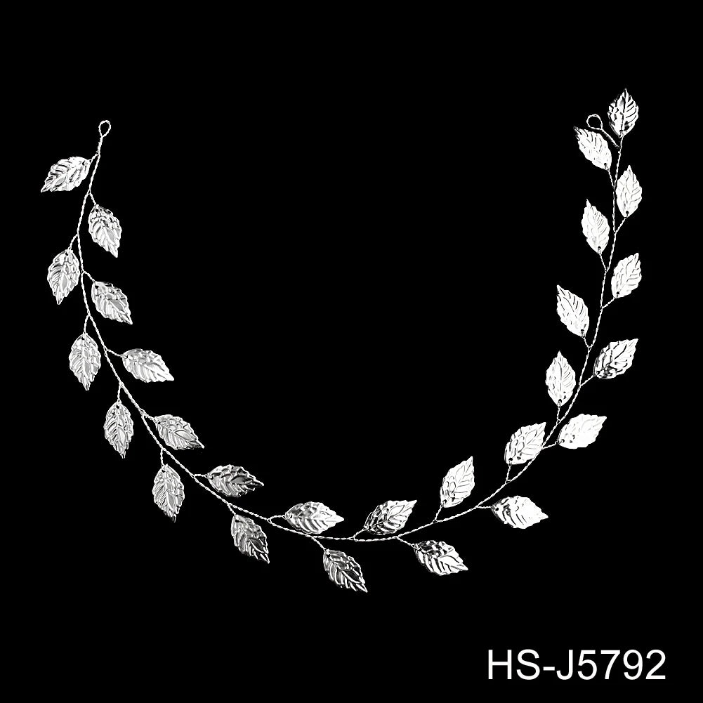 奢華珍珠葉花水鑽新娘皇冠