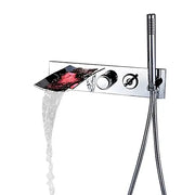Vòi Sen Thác Đèn LED Đồng Sang Trọng Chrome ốp Tường - Daisan Mart