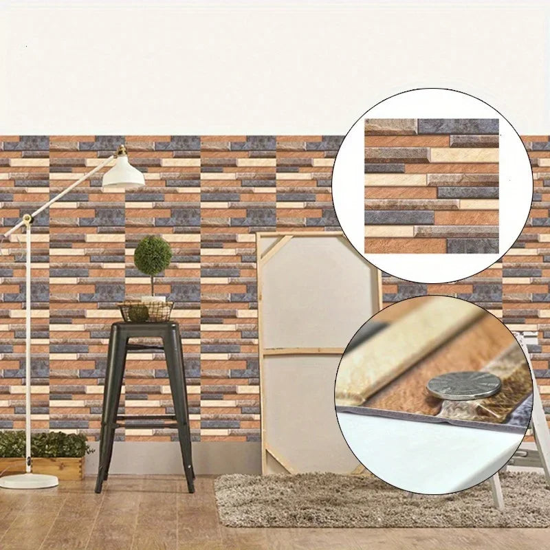 Miếng Dán Tường 3D Giả Đá Tự Dính - 10 Tấm - Daisan Mart