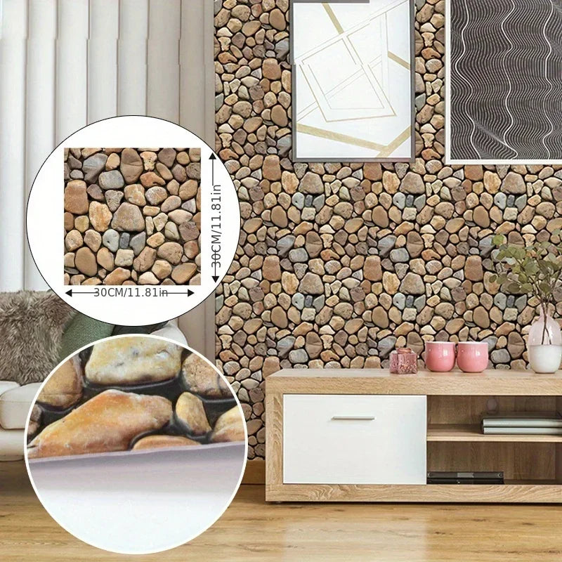Miếng Dán Tường 3D Giả Đá Tự Dính - 10 Tấm - Daisan Mart