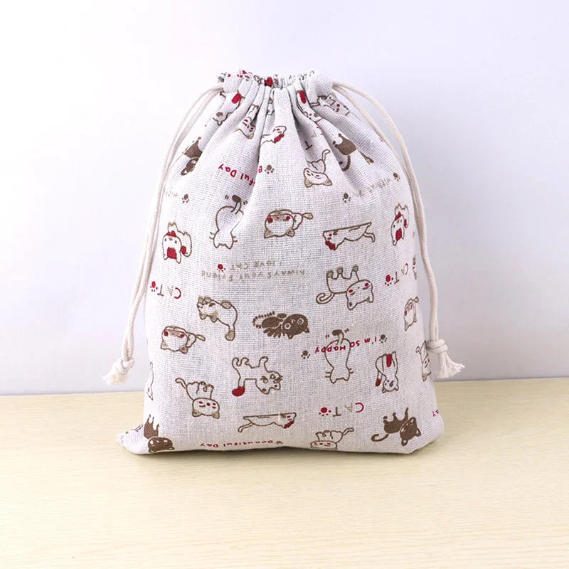 Túi Vải Rút Họa Tiết Thú Cưng Đựng Đồ Đa Năng - Daisan Mart