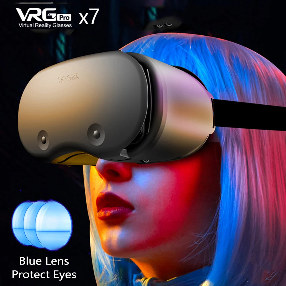 VRG Pro X7 3D Virtual Reality Glasses With Headset, Controller