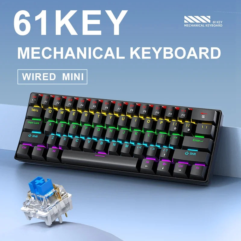 Bàn phím cơ K61 61 phím, kết nối Type-C tiện lợi - Daisan Mart