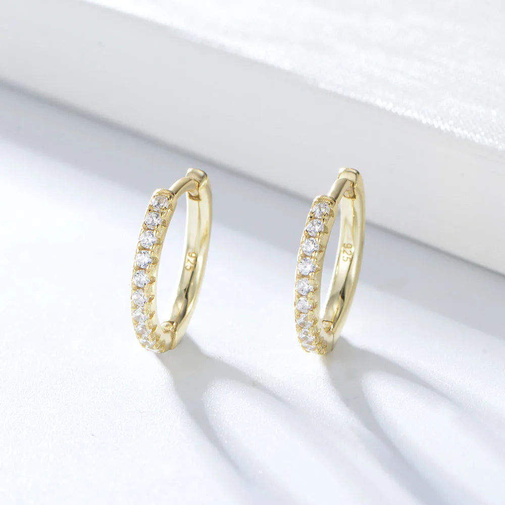 Peishang Huggie Earrings Hoop Cuff Earring Jewelry Gold Sterling Silver Plated Cz Cubic Zirconia Unicorn Silver 925 Zircon GTC - Daisan Mart