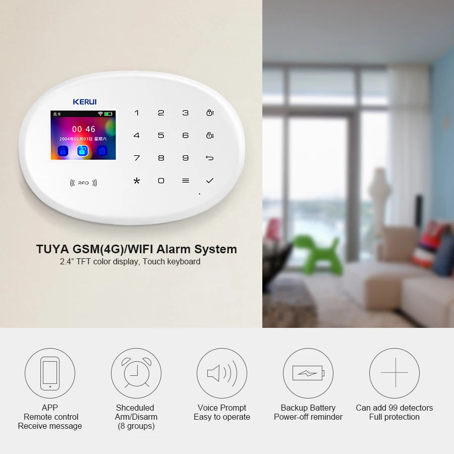 Báo Động Chống Trộm KERUI WiFi Thông Minh Nhà - Daisan Mart