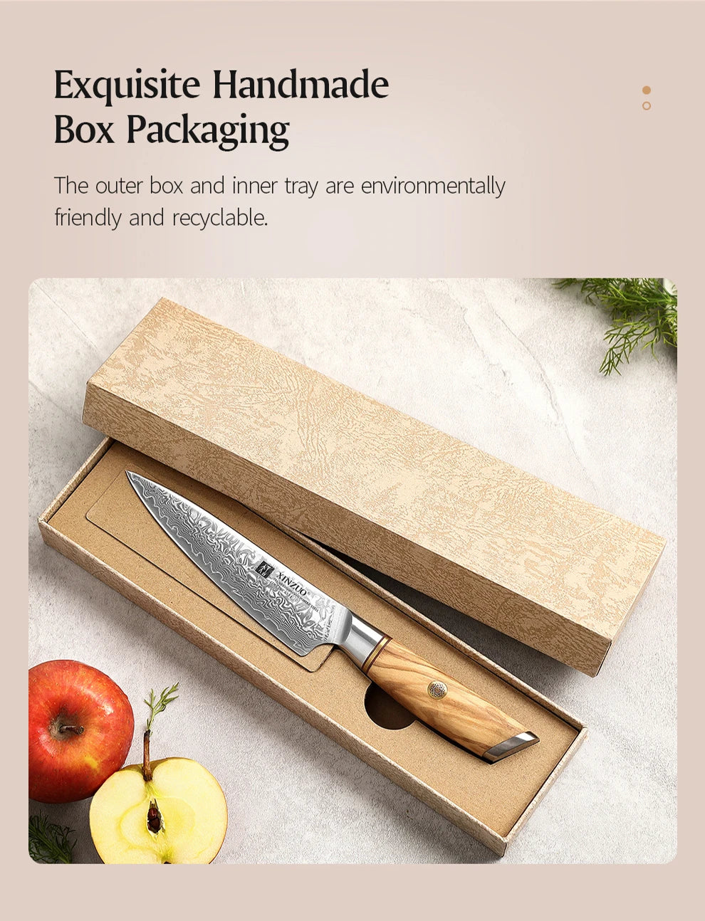 XINZUO 5" inch Utility Knife Kitchen Knives Japanese 73-layer Powder Steel Core Damascus Steel 62-64 HRC Vegetable Peeling Knife - Daisan Mart