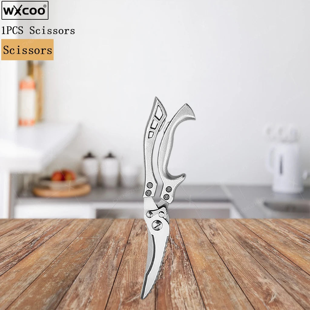Thớt Gỗ 2 Mặt Chống Ẩm + Dao Kéo Inox Nhà Bếp - Daisan Mart