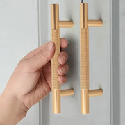 Long Knurled Handle Kitchen Cabinet Door Handles Drawer Pulls Aluminum Alloy T Bar Bedroom Knobs Wardrobe Furniture Hardware - Daisan Mart