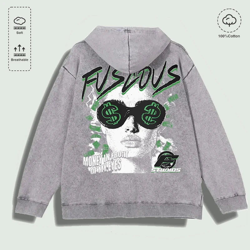 Áo Hoodie Cotton Họa Tiết Tiền Trước Mắt, Đa Màu - Daisan Mart
