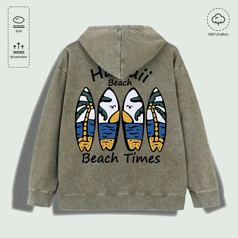 Áo Hoodie Cotton In Hình Ván Lướt Biển Hawaii Nhiều Màu - Daisan Mart