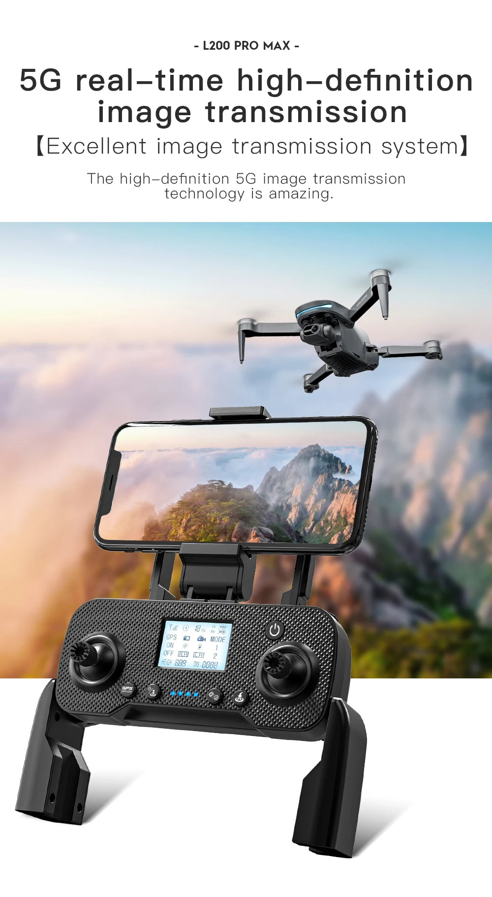 L200 Pro Max 5000M GPS Drone 8K Professional HD Camera FPV Dron 2-Axis Gimbal Foldable Obstacle Avoidance RC Quadcopter VS L600 - Daisan Mart