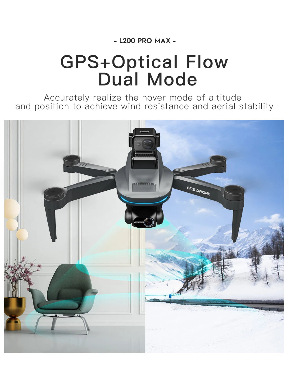 L200 Pro Max 5000M GPS Drone 8K Professional HD Camera FPV Dron 2-Axis Gimbal Foldable Obstacle Avoidance RC Quadcopter VS L600 - Daisan Mart