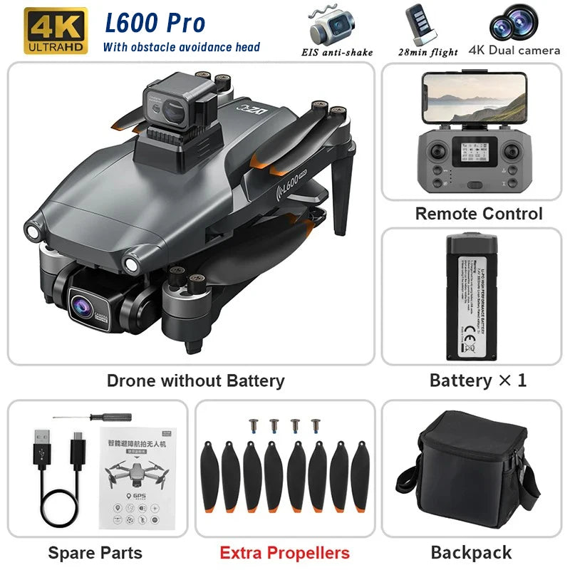 L200 Pro Max 5000M GPS Drone 8K Professional HD Camera FPV Dron 2-Axis Gimbal Foldable Obstacle Avoidance RC Quadcopter VS L600 - Daisan Mart