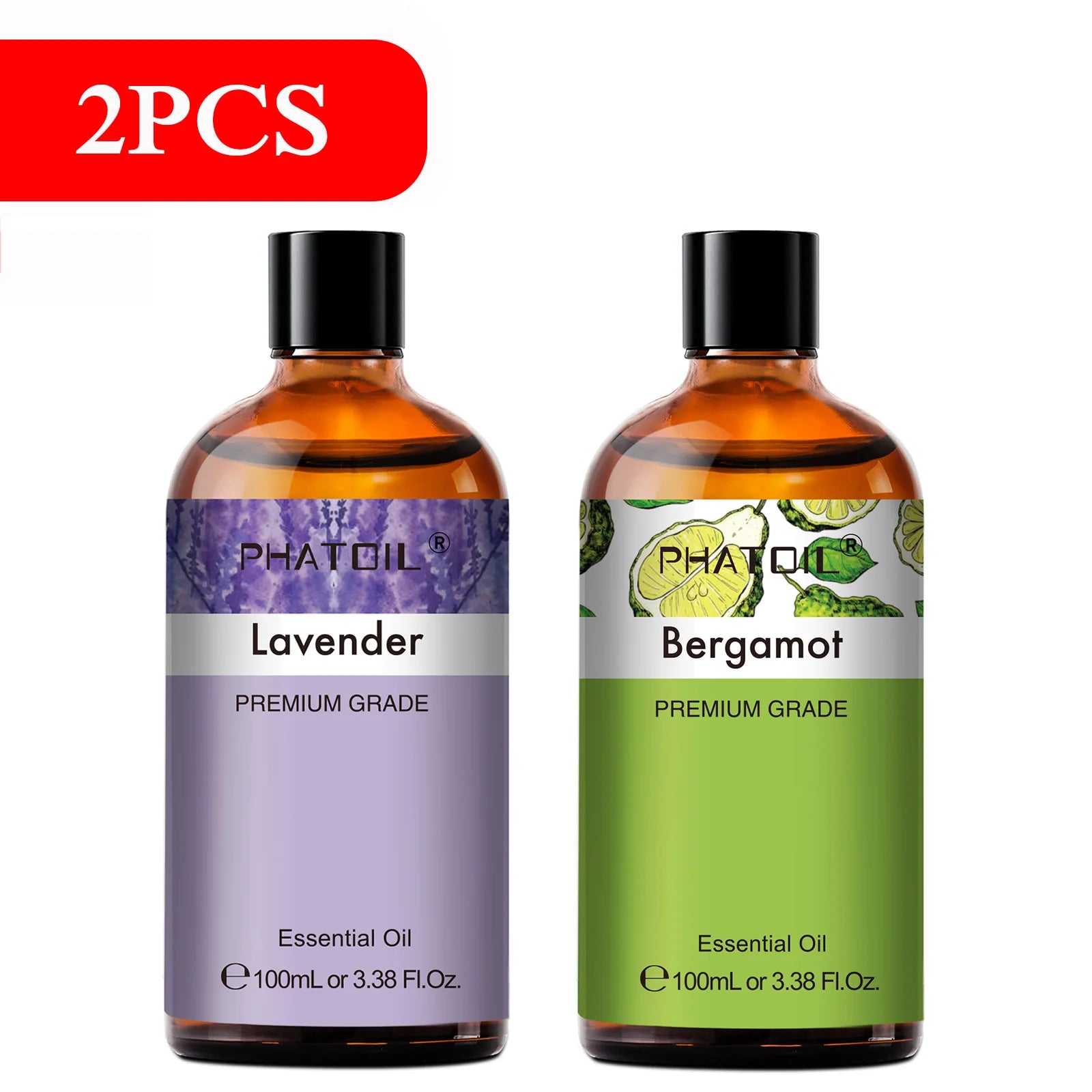 PHATOIL 100ML Eucalyptus Rose Essential Oils Lavender Indian Sandalwood Bergamot Cinnamon Lemongrass Essential Oils For Skin - Daisan Mart