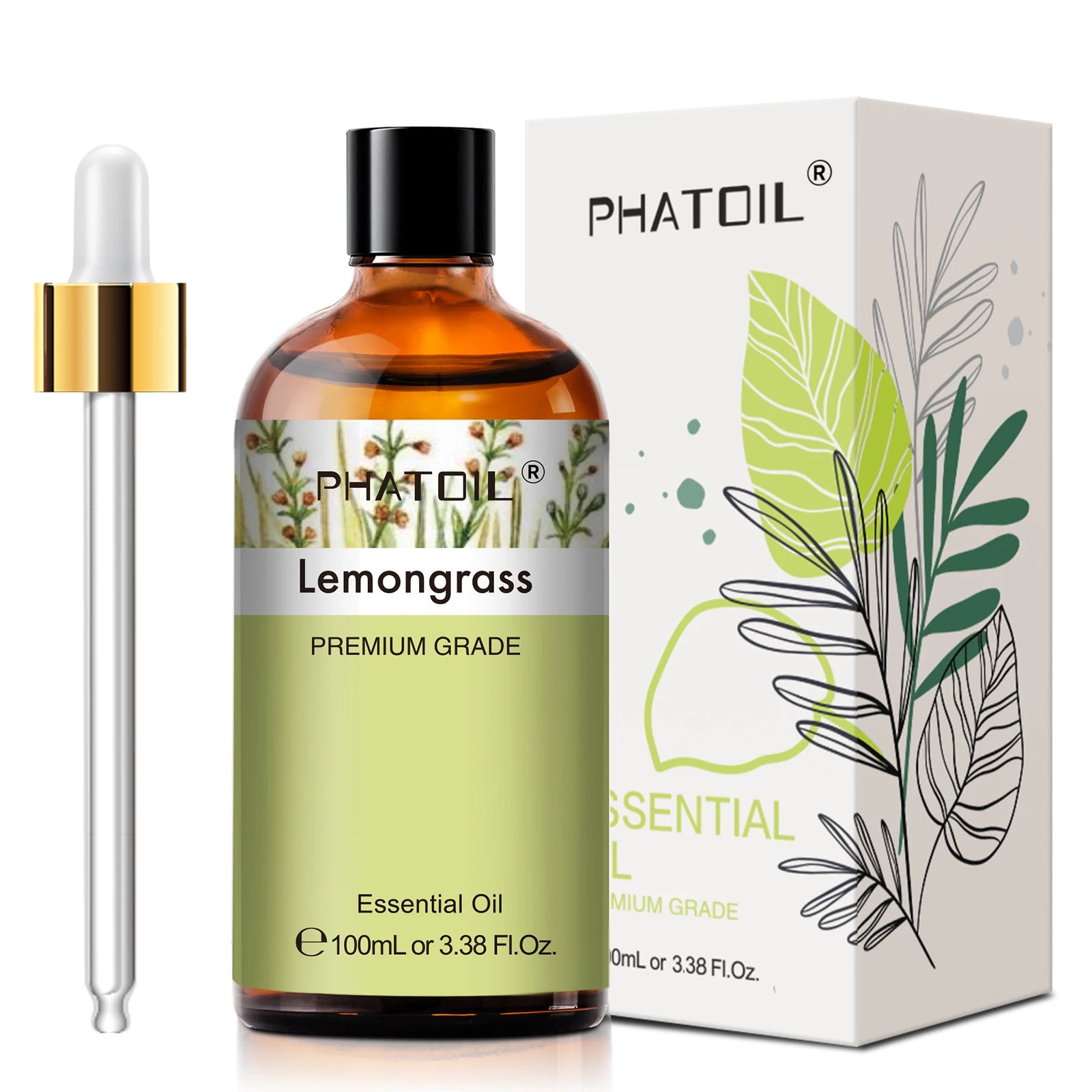 PHATOIL 100ML Eucalyptus Rose Essential Oils Lavender Indian Sandalwood Bergamot Cinnamon Lemongrass Essential Oils For Skin - Daisan Mart