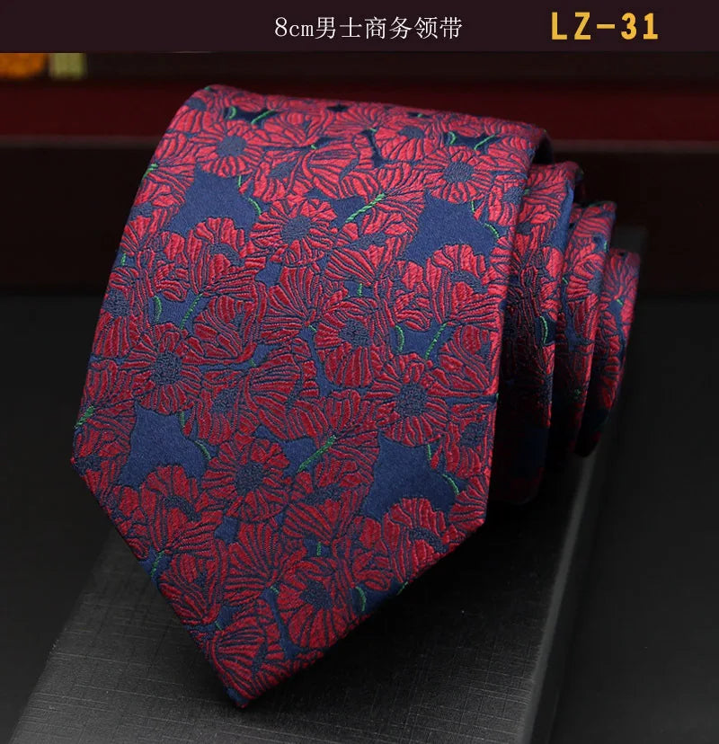 高品質藍色絲質領帶 8厘米