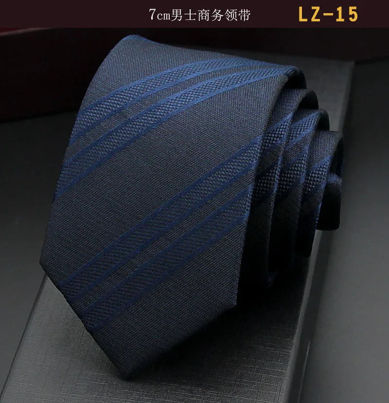 高品質藍色絲質領帶 8厘米