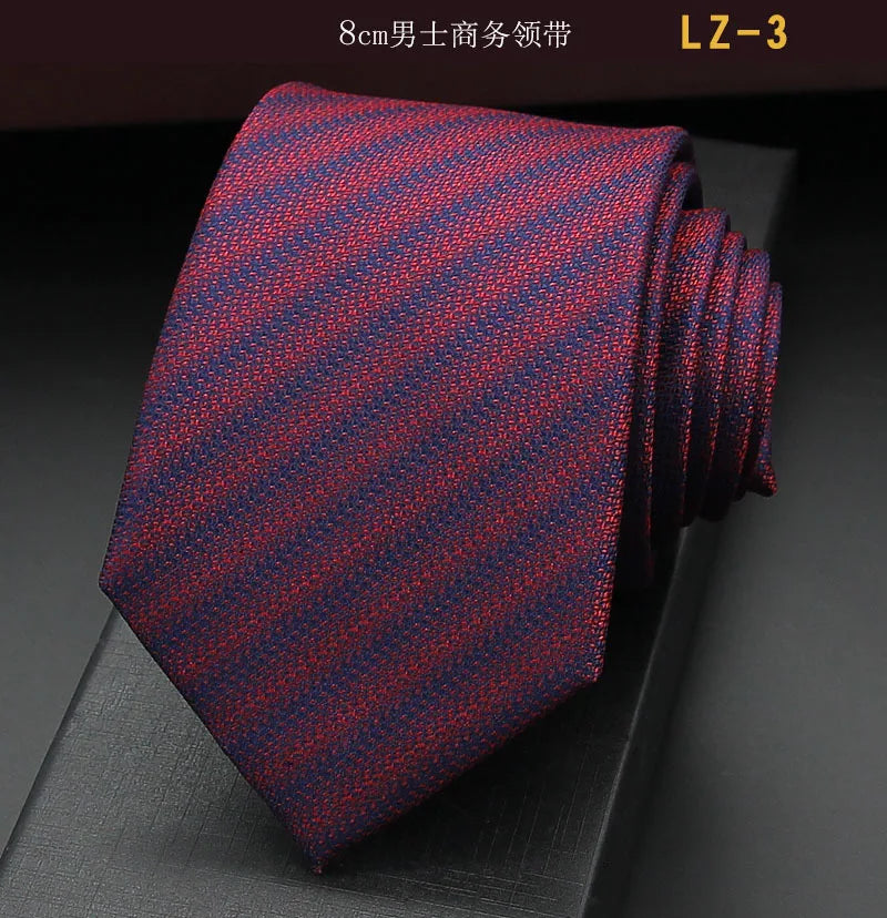 高品質藍色絲質領帶 8厘米