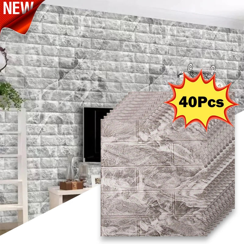 Giấy Dán Tường Gạch Giả Chống Thấm 40 Tấm - Daisan Mart