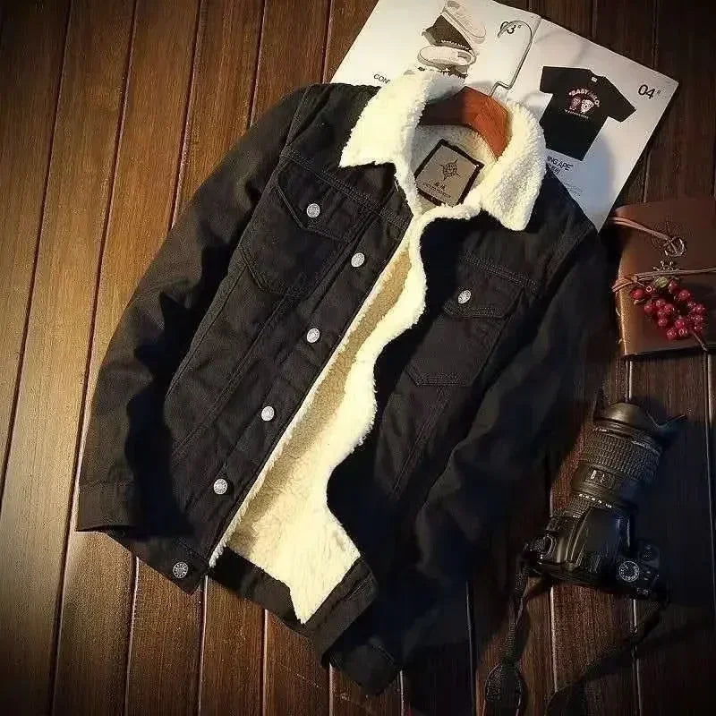 Áo Khoác Denim Nam Ấm Áp Thu Đông Lót Lông Cừu - Daisan Mart
