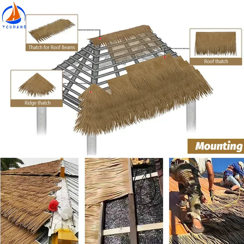 Ngói Mái Chòi Phi Châu Vuông 20 Tấm Trang Trí - Daisan Mart